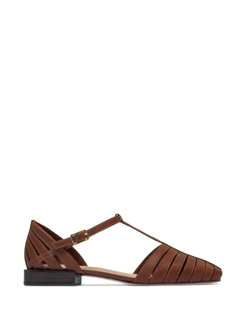 Bernardo Brighton T-strap flat pumps Brown BRIGHTON