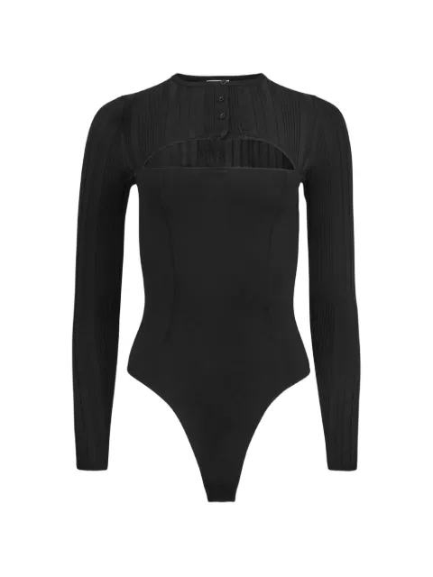 Fleur Du Mal ribbed button bodysuit Black BS05080100