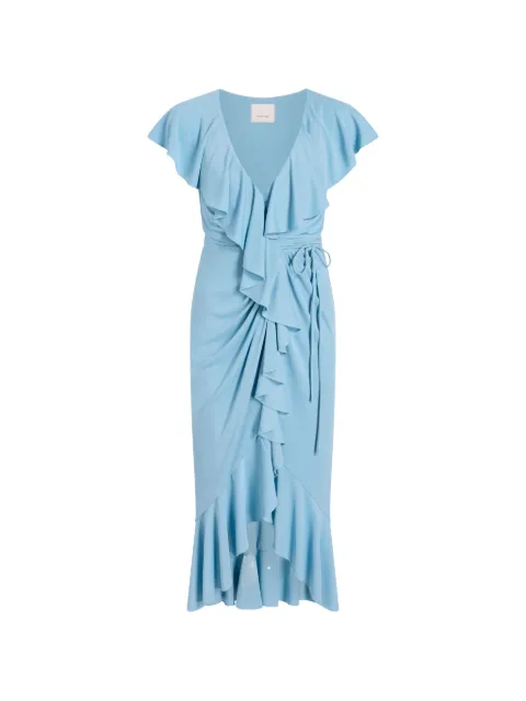 Cinq A Sept Malak ruffled asymmetric dress Blue ZD33102741Z