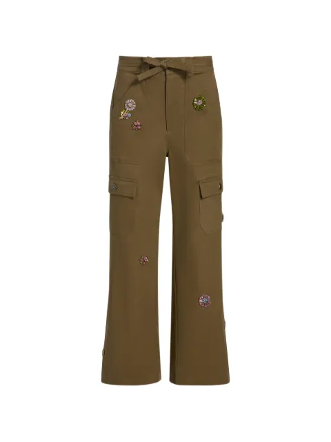 Cinq A Sept Love Michelle embellished cargo trousers Green ZP1289A8619ZDKOLM