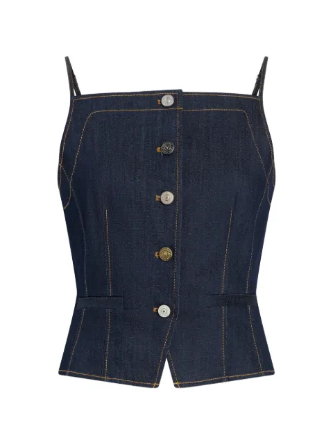 Cinq A Sept Sloane button denim top Blue ZW21321502Z