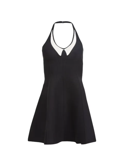 Fleur Du Mal Collier collared flare mini dress Black DR07330100