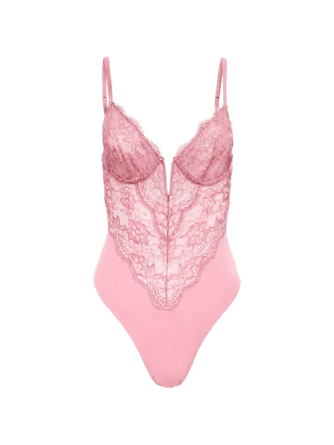 Fleur Du Mal Bianca lace bodysuit Pink BS04511081