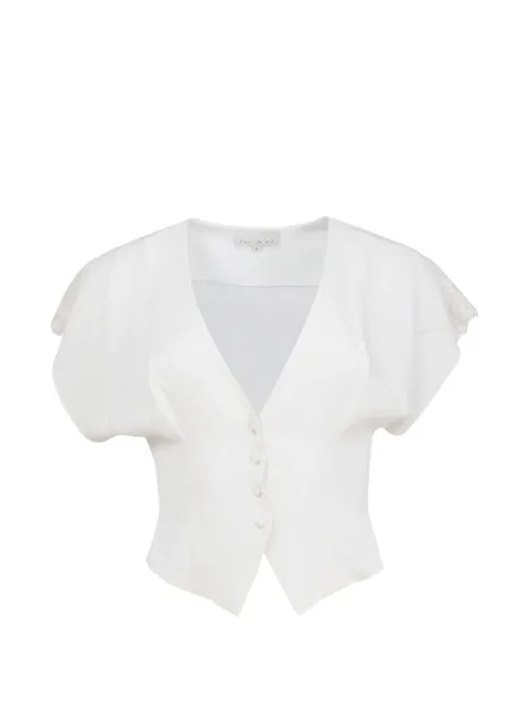 Fleur Du Mal Adeline flounce top White TP07350300