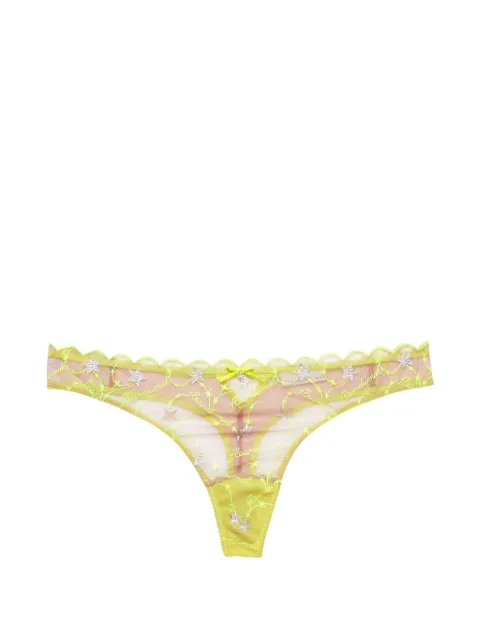 Fleur Du Mal Étoile embroidery thong Yellow PY05730801