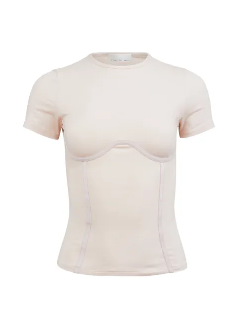 Fleur Du Mal corset seam T-shirt Neutrals TP07341081