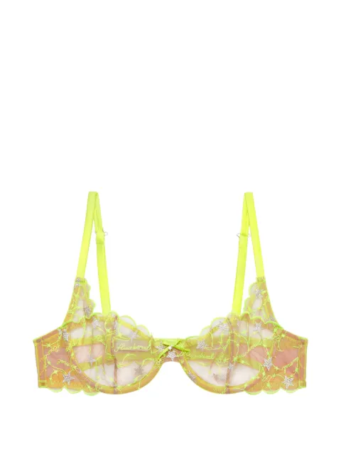 Fleur Du Mal Étoile embroidery bra Green BR05260801
