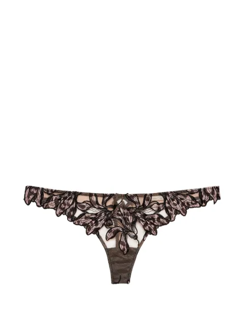 Fleur Du Mal Lily embroidery thong Neutrals PY05721093