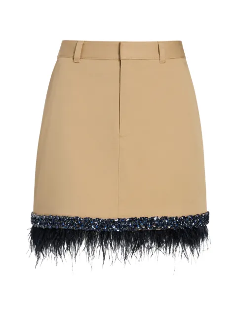 Cinq A Sept Marie feather-trim mini skirt Neutrals ZS59310787Z