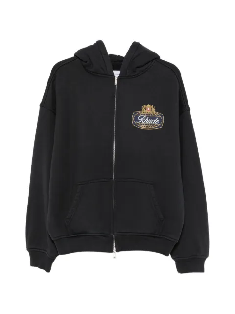 RHUDE safari crest zip-up hoodie Blue RHPF26HO14012
