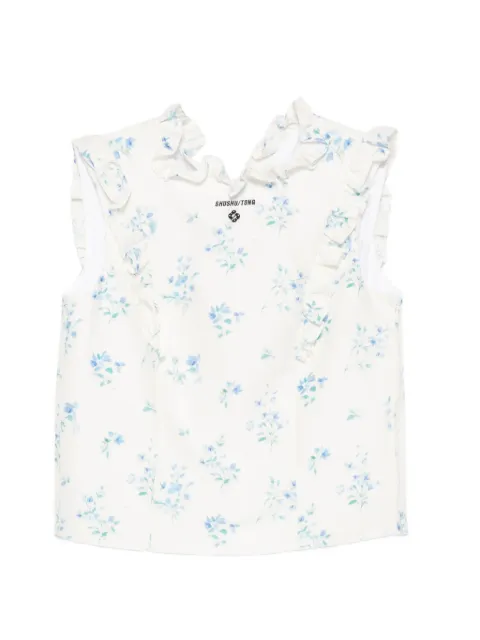 SHUSHU/TONG floral-print top White NADFTO02ZSM127