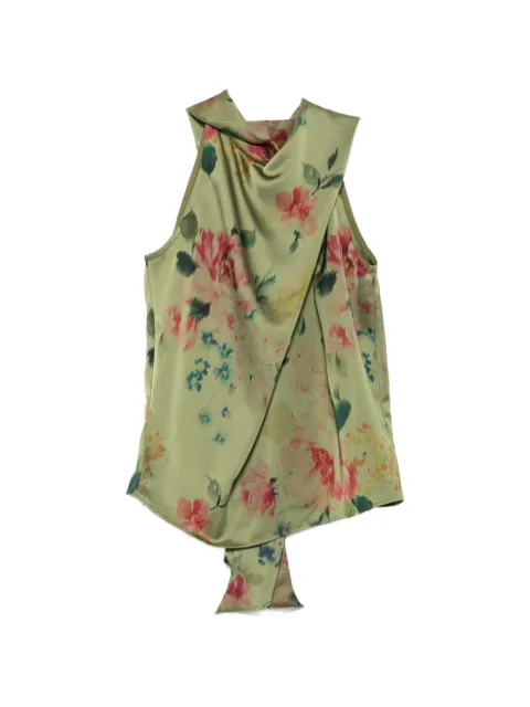 Marques'Almeida floral-print draped blouse Green PF26TP0473PSTKH