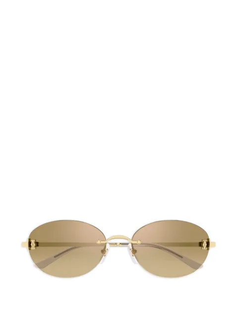 Cartier Eyewear oval rimless sunglasses Gold CT0642SA002