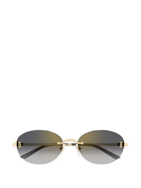 Cartier Eyewear oval rimless sunglasses Gold CT0642SA001