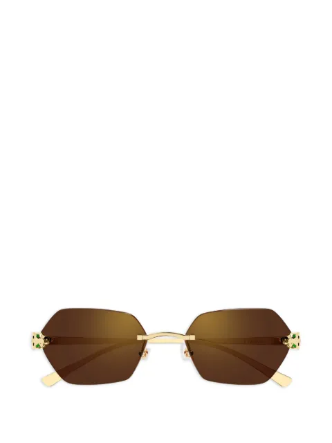 Cartier Eyewear geometric rimless sunglasses Brown CT0636S002