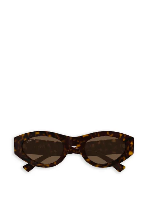 Gucci Eyewear oval logo-detail sunglasses Brown GG2065S002