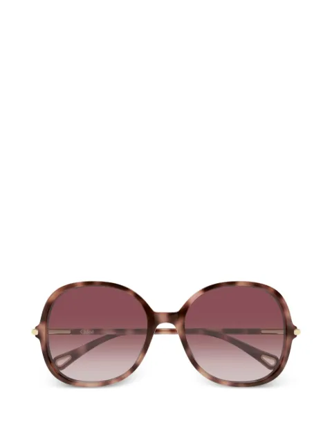 Chloé Eyewear tortoiseshell-effect round-frame sunglasses Brown CH0383S004