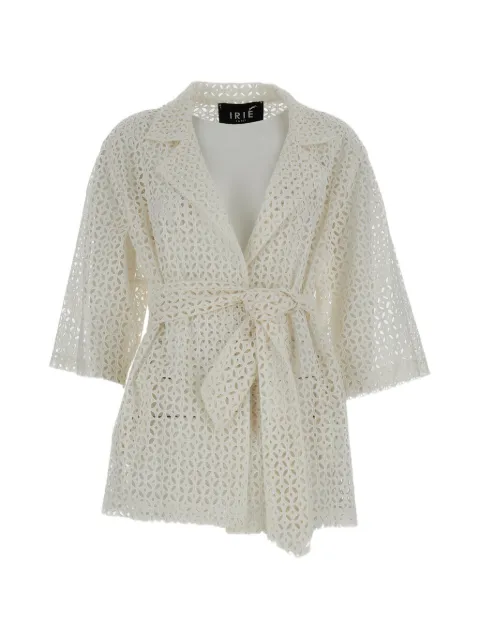 Irie' crochet belted jacket White ICDC1610
