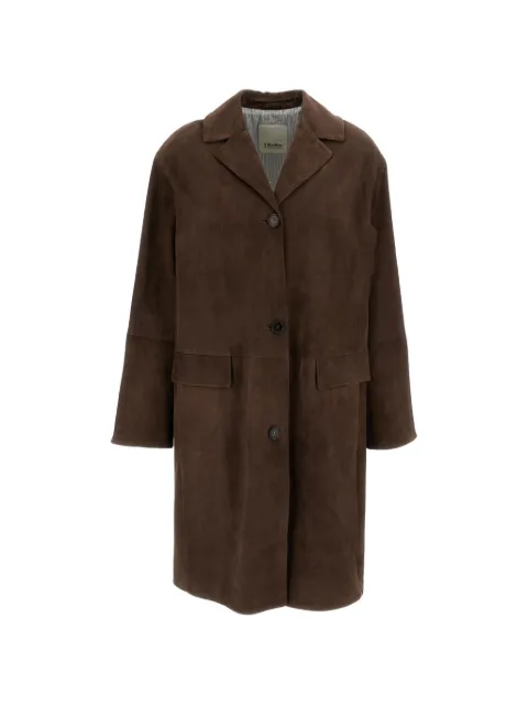'S Max Mara Ortensia lapel-collar suede coat Brown 2619471011600