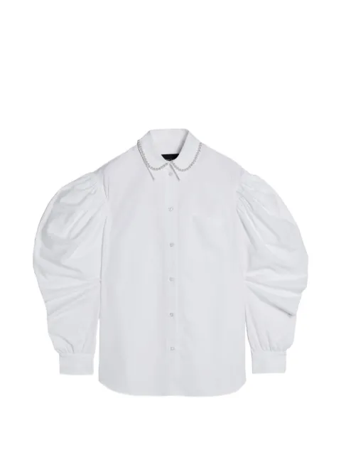 Simone Rocha beaded draped-sleeve shirt White 5401B1287WHITEPEARL