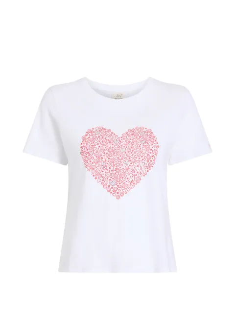 Cinq A Sept rhinestone-embellished heart-print T-shirt White ZT12362392Z