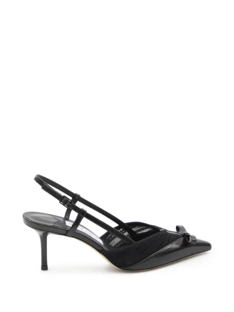Jimmy Choo tulle bow afia pumps Black AFIAMESHSB65DQN