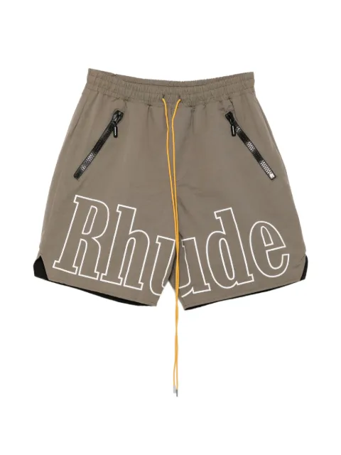 RHUDE logo-print drawstring shorts Green RHPF26SH01491