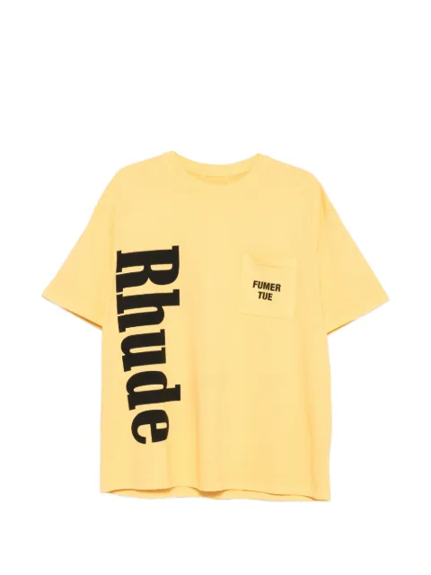 RHUDE logo-print pocket T-shirt Yellow RHPF26TT13012