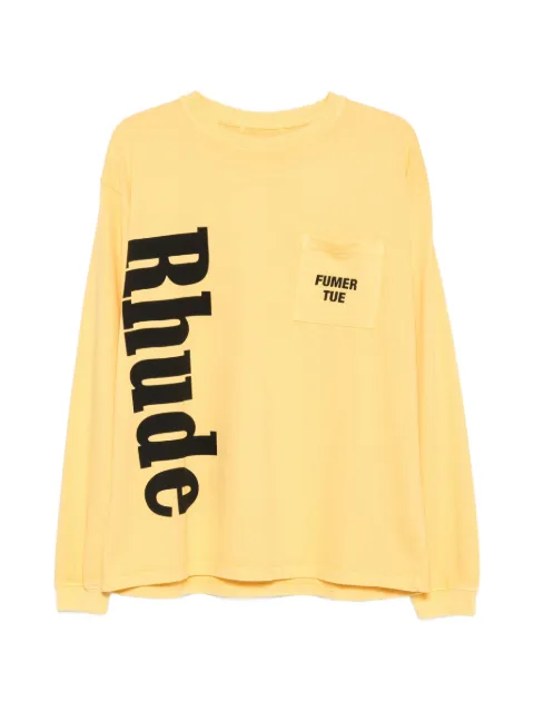 RHUDE logo-print pocket T-shirt Yellow RHPF26TT14012