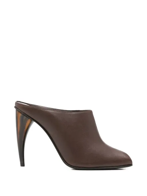Alexander McQueen peep-toe leather mules Brown 866004WHAFA