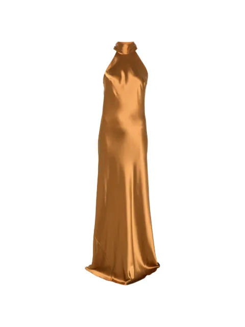 Galvan London Sienna satin gown Brown G1102