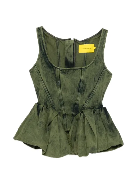 Marques'Almeida peplum corset top Green PF26TP0759DNMKH