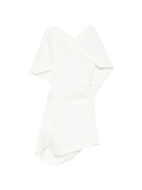 Issey Miyake asymmetric draped mini dress Neutrals IM66FT557