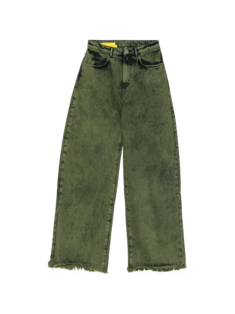 Marques'Almeida khaki-wash frayed jeans Green PF26TR0014DNMKH