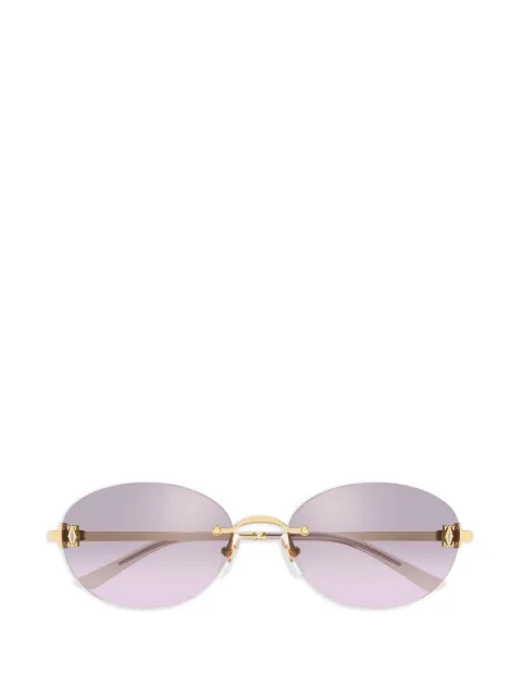 Cartier Eyewear oval rimless sunglasses Gold CT0642SA003