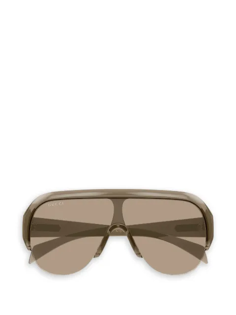 Gucci Eyewear shield-frame pilot-style sunglasses Brown GG2023S005