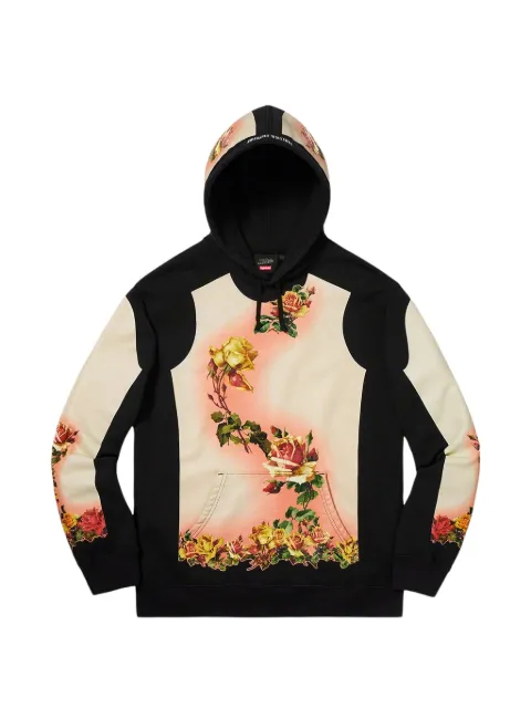 Supreme floral-print hoodie Black SU26927