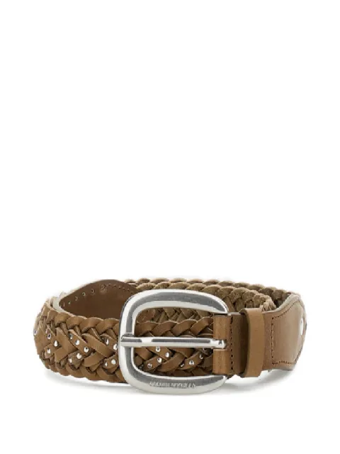 Golden Goose houston belt in woven leather with studs Brown GMA00806A000812