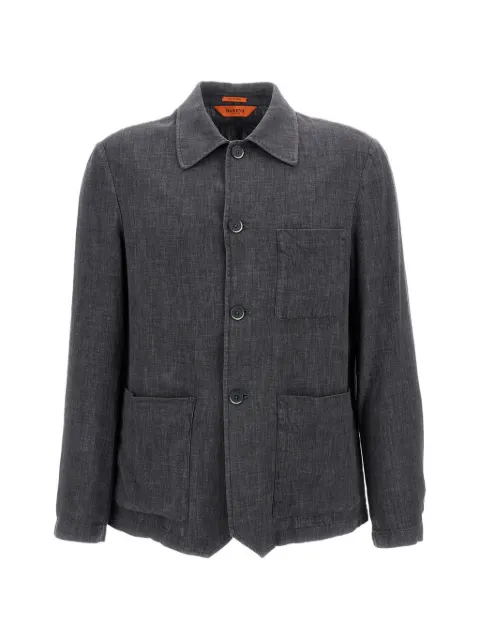 Barena button patch-pocket overshirt Grey OSU53004160