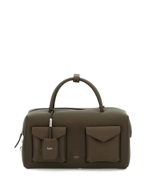 Max Mara medium folded-sides leather tote bag Green 2614511011600