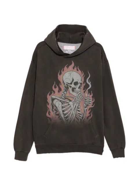 WARMAN skeleton-print hoodie Grey WM5062HOD