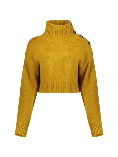 Yves Salomon high-collar cropped sweater Yellow 24W24WYH50142MA6W