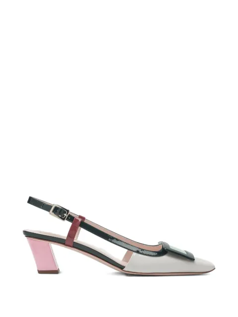 Roger Vivier Belle Vivier lacquered buckle slingback pumps White RVW00625601D1P