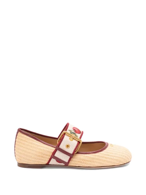 Valentino Garavani Bribri floral-embroidered ballet flats Neutrals WS0NV3QKR