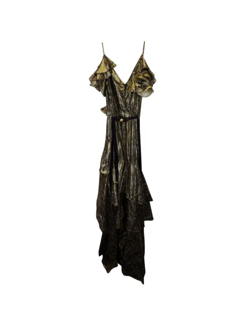 Peter Pilotto V-neck ruffled dress Gold NAPPUGBCL347438W
