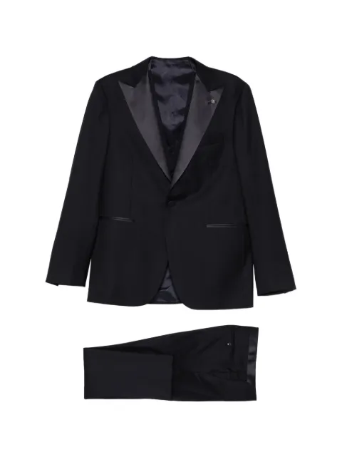 Tagliatore shawl collar single-breasted suit (set of three) Blue EFNJ15A01LIS070001U