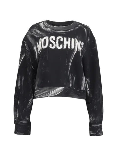 Moschino Pre-Owned couture logo paint sweatshirt Black RFCPUUSCL669544W