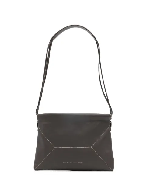 Brunello Cucinelli stitched shoulder bag Grey MBIMD2808C8279