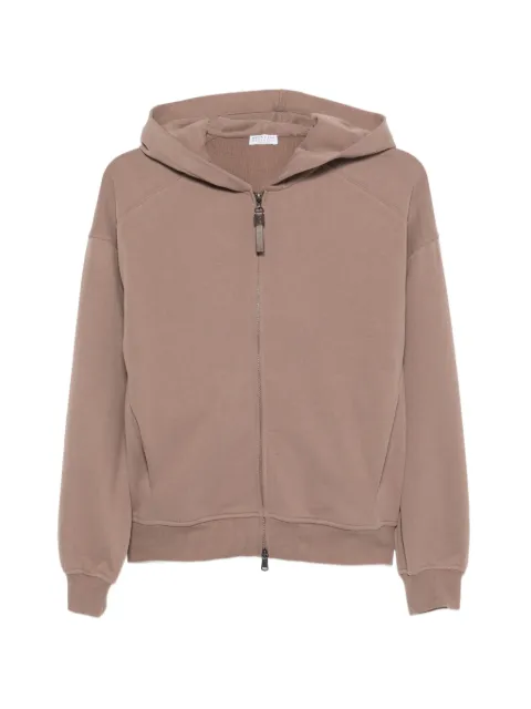 Brunello Cucinelli zip-up hoodie Brown MN05NHF406C9286