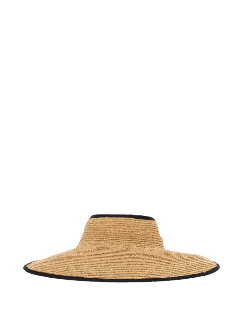 Helen Kaminski raffia trim-detail hat Neutrals HAT50315NATURALMIDNIGHT
